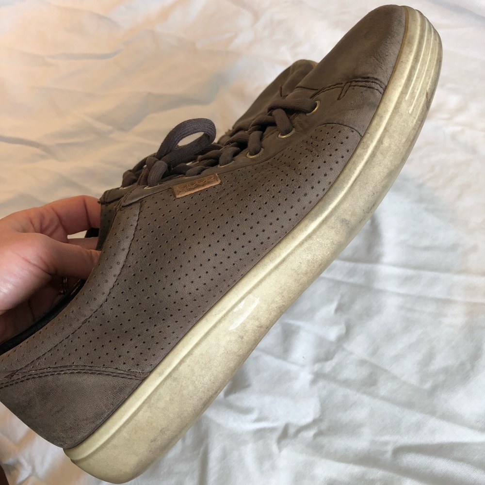 🏈ECCO men’s brown leather tennis shoes sz 45 - Picture 5 of 8